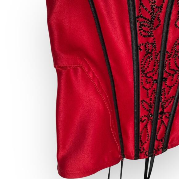Vintage Red Beaded Corset Small - Picture 12 of 12